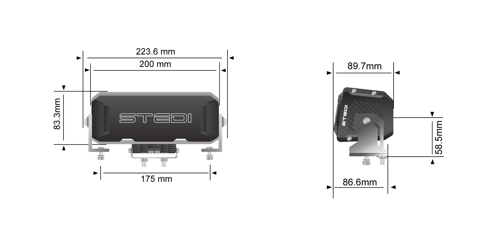 STEDI Sport Plus Double Row 8 inch 12 LED Light Bar